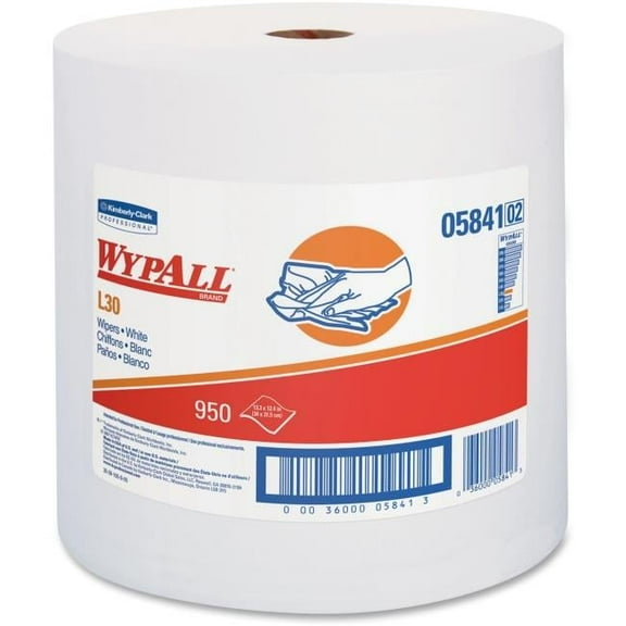 Kimberly-Clark  Wypall L30 Wipers Jumbo Roll - White