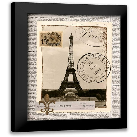 Craven, Katrina 12x14 Black Modern Framed Museum Art Print Titled - Paris Memories