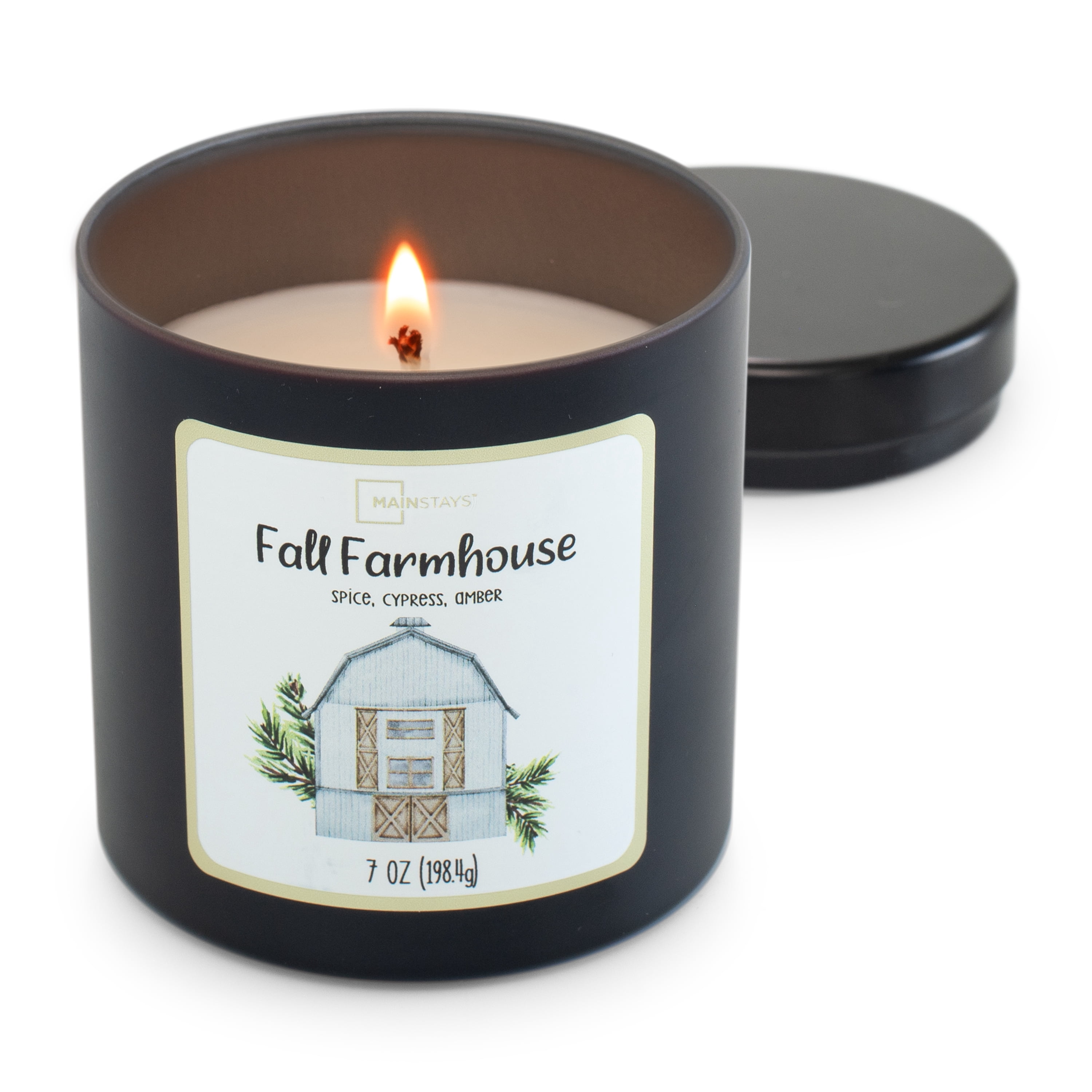 Mainstays Scented Single Wick Candle, Fall Farmhouse, 7 oz.