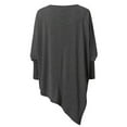 thumbnail image 4 of Tunic Tops to Wear with Leggings Comfy Flowy Hide Belly Long Shirt Plus Size Tops for Women Long Sleeve Shirts Boat Neck Solid Dressy Gray S, 4 of 7