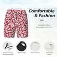 thumbnail image 5 of Gaeub Red Flowers Mens Swim Trunks Stretch Beach Shorts Quick Dry for Men Swim Shorts Swimwear with Pockets- X-Large, 5 of 9