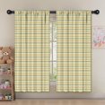 thumbnail image 5 of Yellow Green Checkerboard Cream Pattern Kids Curtains,Childrens Insulated Curtains Set Of 2,Bedroom Essentials,Teen Room Decor 52"X63", 5 of 5