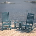 thumbnail image 5 of Merrick Lane Teal Poly Resin Indoor/Outdoor Rocking Chair with Side Table, 5 of 16