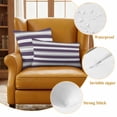 thumbnail image 5 of 2 Pack Outdoor Waterproof Throw Pillows, Purple Gray Minimalist Stripe Art Decorative Square Pillow Case Patio Pillows for Chair Couch Sofa 18x18in, 5 of 9