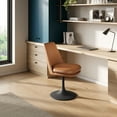 thumbnail image 2 of Modway Lippa Vegan Leather Upholstered Swivel Dining Chair in Black Tan, 2 of 10