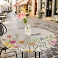 thumbnail image 4 of Wildflowers Fitted Tablecloth with Elastic Edged, Round Table Cloth for Dining Table, Spring Vintage Tulip Butterfly Floral Leaf Waterproof Oil Proof Table Cover for Indoor Outdoor 45"-54", 4 of 8