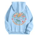 thumbnail image 5 of Women's Workout Tops Winter Fall Relaxed Fit Hooded Long Sleeve Batwing One Shoulder Drawstring Floral Leisure Cotton Hoodies Sweatshirts(Light Blue,S), 5 of 6