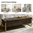 thumbnail image 3 of Tina's Home 55" Flip Top Storage Bench Tufted Upholstered End of Bed Bench Entryway Bedroom, 3 of 9
