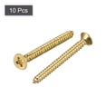 thumbnail image 3 of Uxcell M4x40mm Brass Wood Screws, Phillips Flat Head Self Tapping Connector 10 Pack, 3 of 5