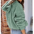 thumbnail image 3 of Mujeres de manga larga Sherpa Fleece Hoodies Casual Zip Up Fuzzy Coat Pullover Sudadera Crop Tops Sudadera con capucha con bolsillos Zhivalor WMZY-838-7, 3 of 5