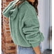 thumbnail image 3 of Mujeres de manga larga Sherpa Fleece Hoodies Casual Zip Up Fuzzy Coat Pullover Sudadera Crop Tops Sudadera con capucha con bolsillos Zhivalor WMZY-838-19, 3 of 5