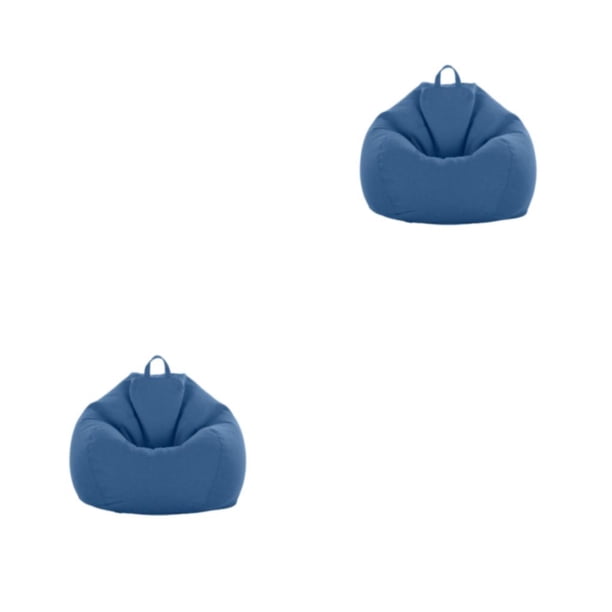Injueey Bolso elegante de tela para silla: almacenamiento conveniente para sillas favoritas Funda para silla Sala de estar Puff Sofá Lazy Sofa azul 2piezas