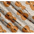 thumbnail image 3 of Soimoi White Cotton Cambric Fabric Notes & Violin Musical Instrument Print Fabric by the Yard 42 Inch Wide, 3 of 7