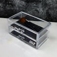 thumbnail image 4 of Elegant Clear Acrylic Desk Organizers 2 Drawer Cosmetic Storage Box for Makeup Organization and Jewelry Collection, 4 of 8