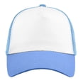 thumbnail image 7 of Falari 5-Panel Mesh Baseball Cap, Trucker Hat, Structured Plain Design, Cotton, Adjustable Size - Black & Sky Blue, 7 of 7