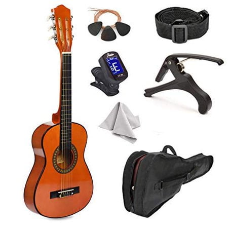 30" Wood Guitar with Case and Accessories for Kids/Girls/Boys/Beginners (Mahogany)