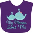 thumbnail image 3 of Inktastic Memaw Loves Me Grandchild Whale Boys or Girls Baby Bib, 3 of 4