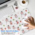 thumbnail image 4 of Long Mouse Pads for Desk,White Cow Strawberry Leaf Pattern Desk Mats on Top Of Desks, Desk Mouse Pad Extra Large with 3mm Non-Slip Base and Stitched Edge for Gaming,Office,Work,Home 35.4"x15.7", 4 of 6