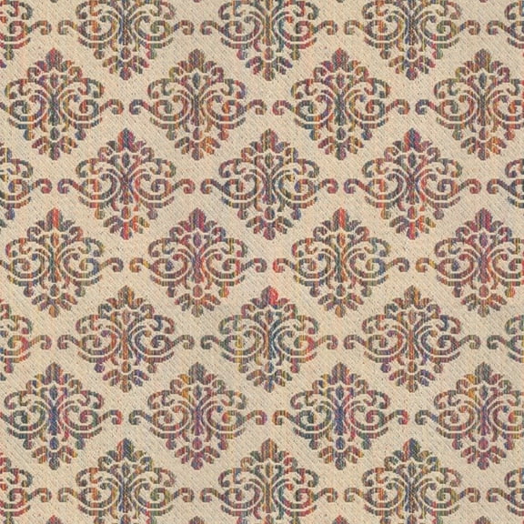 Decora Furnishings Jacquard Material Majestic Filigree Design Polyester-Cotton Fabric for Sofa Upholstery Window Treatment Cushion Chair Craft - 54 inches Width - Fabric By The Yard (Festival Mosaic)