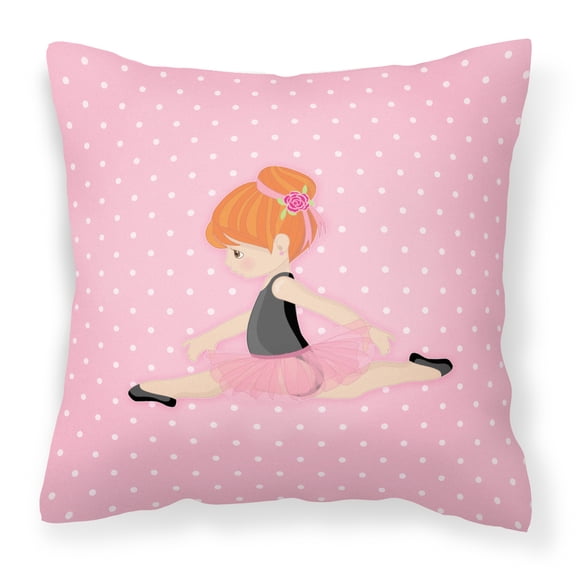 Carolines Treasures BB5165PW1414 Ballerina Red Head Jete Fabric Decorative Pillow  14Hx14W multicolor