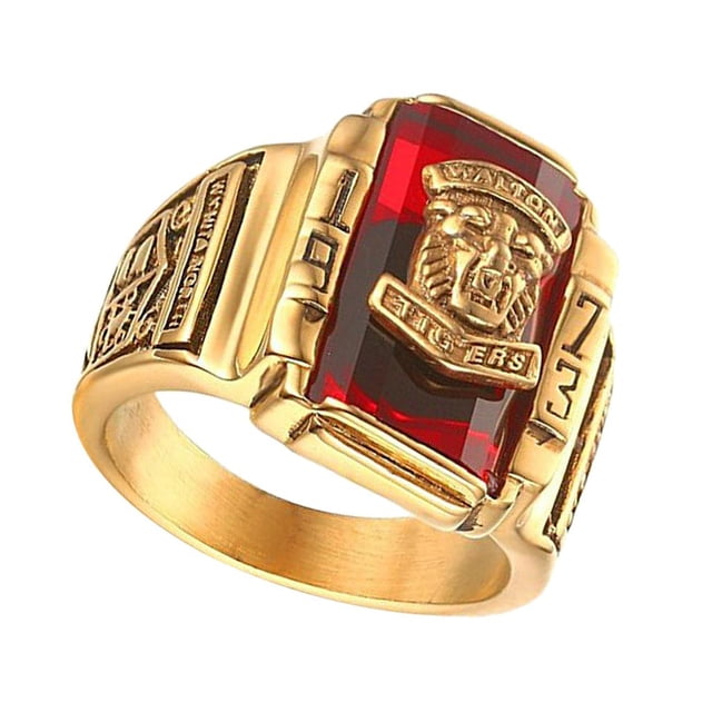 de cabeza de rojo vintage para hombre personalizado de acero inoxidable Tamaño de EE. UU. Zulema Vintage anillo masculino