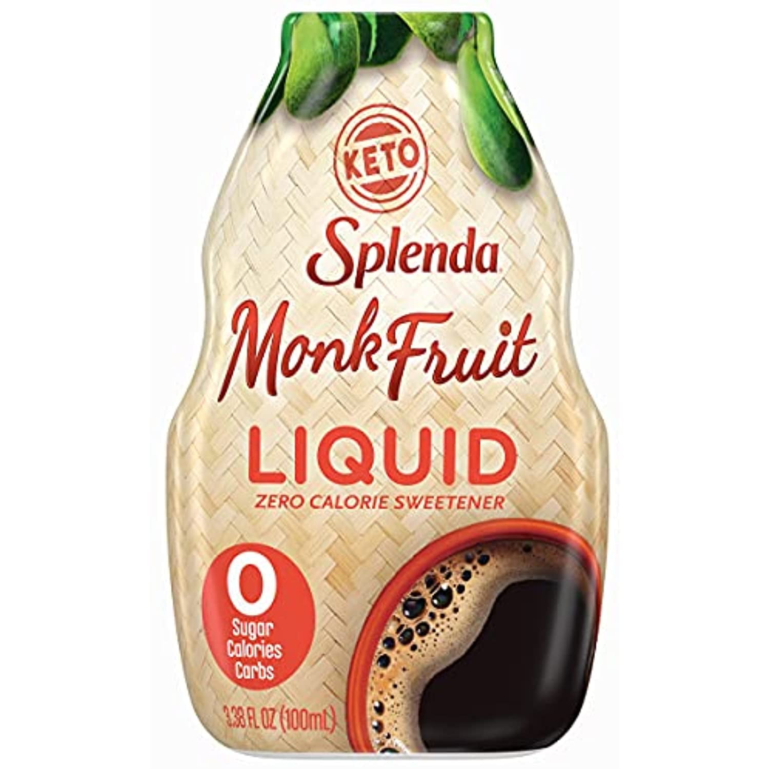 Splenda Monk Fruit Liquid, Zero Calorie Sweetener Drops, 3.38 Fl Oz Bottle (Pack Of 1)