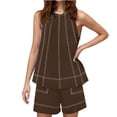 thumbnail image 2 of Womens 2 Piece Lounge Set Casual Summer Outfits Sleeveless Tank Top and Elastic Waist Shorts with Pockets, 2 of 5