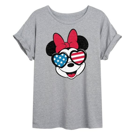 Disney - Americana - Minnie Flag Glasses - Women's Oversized T-Shirt