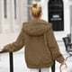 thumbnail image 2 of TaTaai Plush Lined Hooded Coat for Women， Winter Warm Fleece Jacket with Long Sleeves， Cozy Loose Fit Outerwear for Holiday Season Gift, 2 of 9