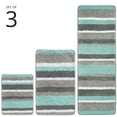 thumbnail image 2 of mDesign Striped Microfiber Bathroom Spa Mat Rugs/Runner, Set of 3 - Mint/Gray, 2 of 9