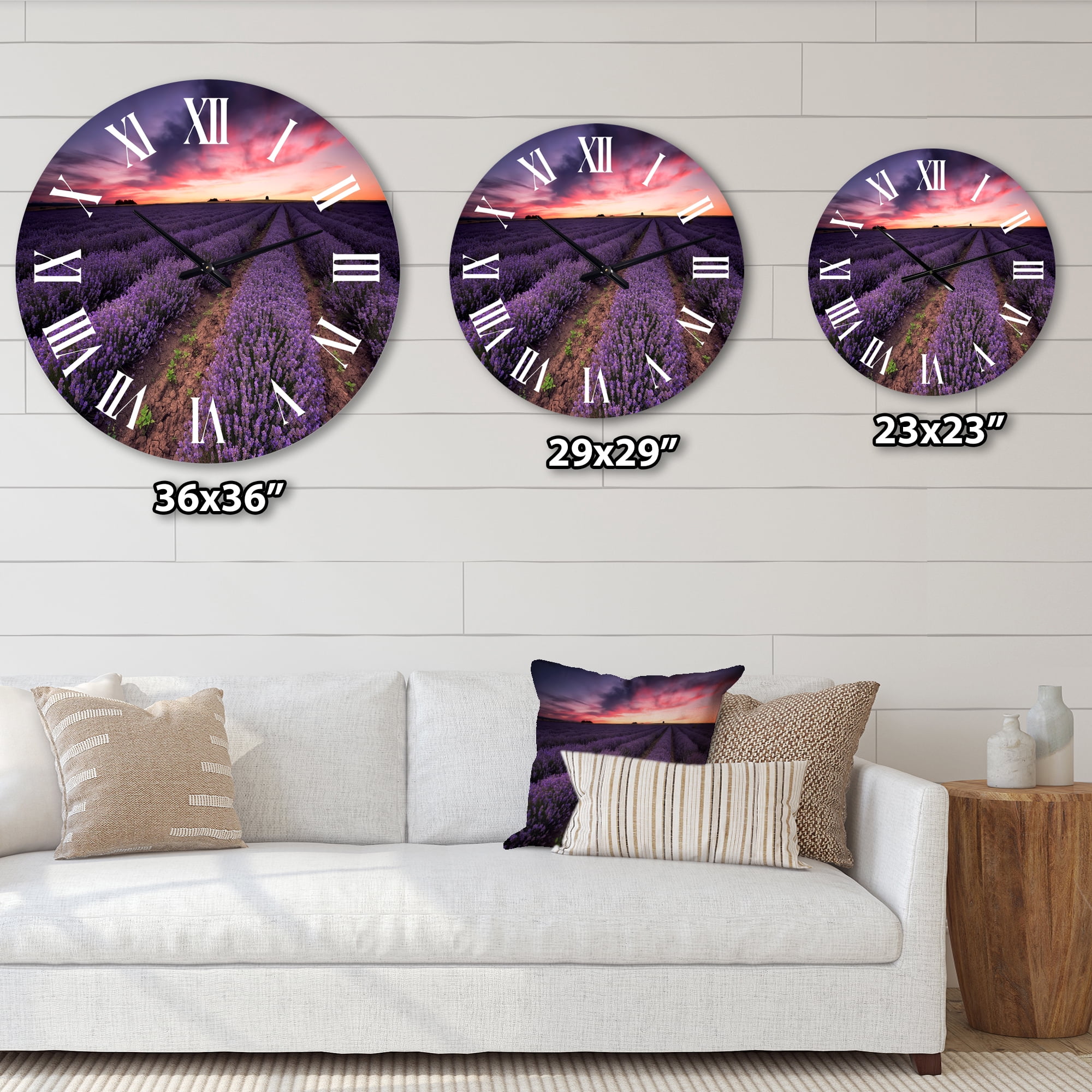 Designart 1 in Quartz Farmhouse Wall Clock