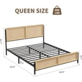 thumbnail image 2 of Boho Queen Size Bed Frame with Natural Rattan Headboard and Footboard, Wooden Queen Platform Bed No Box Spring Needed, Noise-Free Easy Assemble Metal Bedframe, 2 of 7