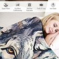 thumbnail image 3 of BCIIG Wolf with Flowers Blanket 350gsm Super Soft Plush Throw Wolf Watercolor Blanket for Women Girl Boy Bed Couch Chair Room Decor  40x50in, 3 of 6