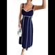thumbnail image 1 of Vestido A Rayas para Mujer, con Tirantes Finos, y , Fluido Azul Marino L, 1 of 7