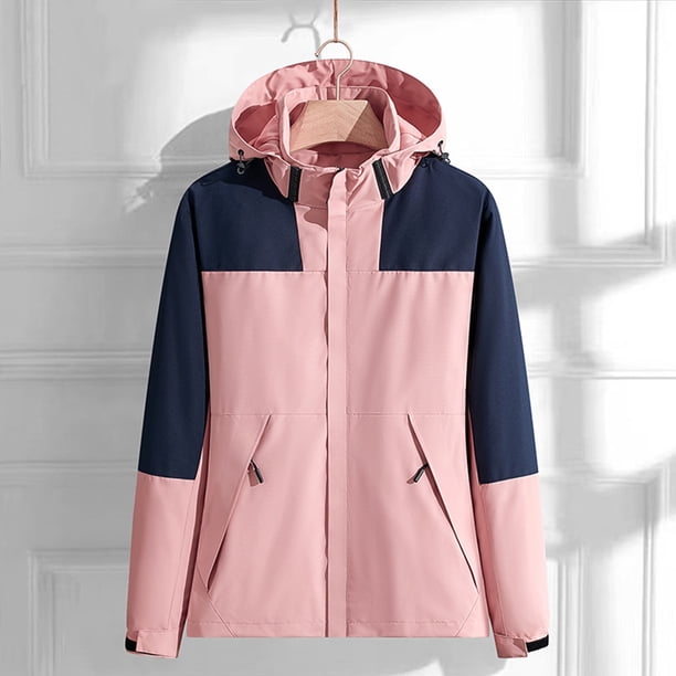 Trekking Senderismo Chaqueta Esquí Pesca Unisex Abrigo deportivo a prueba de viento (M Mujer) Rosa Chaqueta de bombardero