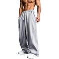 thumbnail image 3 of Luvrsol Mens Sweatpants Casual Solid Wide Leg Drawstring Elastic Waist Loose Long Pants with Pocket S-3XL, 3 of 7