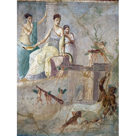Italy, Naples, Naples Museum, from Pompeii, Prince of Montenegro House VII, Hercules and Omphale Print Wall Art By Samuel (Best Museums In Naples)