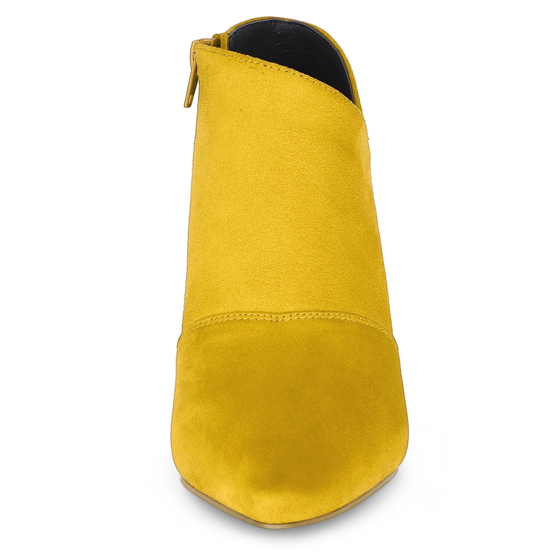 DARING DIVA Women's Pointed Toe Kitten Heel Cutout Ankle Boots Yellow 7.5
