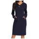 thumbnail image 1 of Vestido de manga larga con capucha y bolsillos para mujer, corte ajustado, estilo informal, 1 of 5