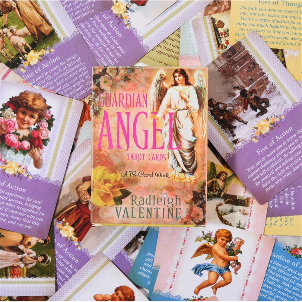 CADANIA Tarot 78 Pieces Guardian Angel Tarot Cards Full English Guidance Divination Fate Game Deck 