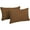 Mocha, variant on 20-inch by 12-inch Double-corded Solid Outdoor Spun Polyester Back Support Pillows with Inserts (Set of 2), Sandstone