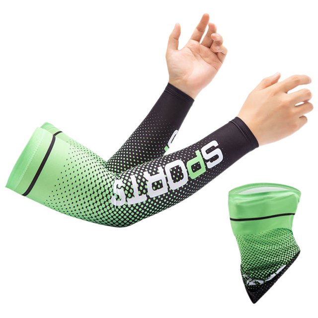 Calentadores De Brazos Calentadores de brazos unisex Durable Ice Cool con máscara Accesorios para exteriores (verde) Ehuebsd Para Estrenar
