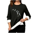 thumbnail image 3 of Craaazy Tops For Women Round Neck Long Sleeve Sweaters Lamb Wool Warm Shirts Gifts For Women, 3 of 3