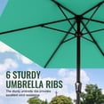 thumbnail image 4 of Easthome 9ft Patio Umbrella with Crank Lift System & 6 Sturdy Ribs Waterproof, Patio Table Umbrella Perfect for Poolside, Terrace, Beach and Outdoor Restaurant, Tiffany Blue, 4 of 9