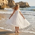 thumbnail image 4 of 2Bunnies Girls' 5yr-12yr One Shoulder Adjustable Strap Embroidered Flower Girl Dress, 4 of 5