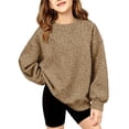 thumbnail image 2 of Leopard Print Sweatshirts for Girls Long Sleeve Crew Neck Pullover Fashion Top Trendy Fall Winter Casual Loose Fit Blouse, 2 of 6