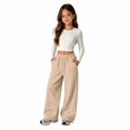 thumbnail image 6 of Boys Baggy Sweatpants Casual Elastic Waist Straight Wide Leg Open Bottom School Trousers Athletic Joggers Sweat Pants Pockets, 6 of 8
