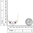 thumbnail image 3 of Gem Stone King 925 Silver and 10K Yellow Gold White Created Sapphire Red Rhodolite Garnet and White Lab Grown Diamond Heart Shape Pendant Necklace for Women (1.05 Cttw, with 18 inch Chain), 3 of 3