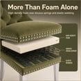 thumbnail image 4 of ODUSE-DAILY Velvet Dining Chairs Set of 2, Green Kitchen & Dining Room Chairs, Nailheads Tufted, Sillas De Comedor, Fabric Upholstered, Silver Chrome Metal Legs (Olive, 2 Pcs), 4 of 10