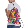thumbnail image 3 of Drawstring Backpack - Colorful Bananas Splash Proof Small Drawstring Gym Bag for Women Men, Cinch Sports String Bag Backpack for Travel Swimming Beach, 3 of 8